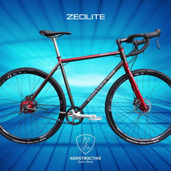 Konstructive Dream Bikes ZEOLITE Tailor Made Handbuilt Gravel Steel Bike Grey Red LN